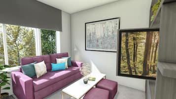 50-inch Smart TV with cable channels, tablet, streaming services