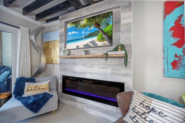 TV connectée, cheminée