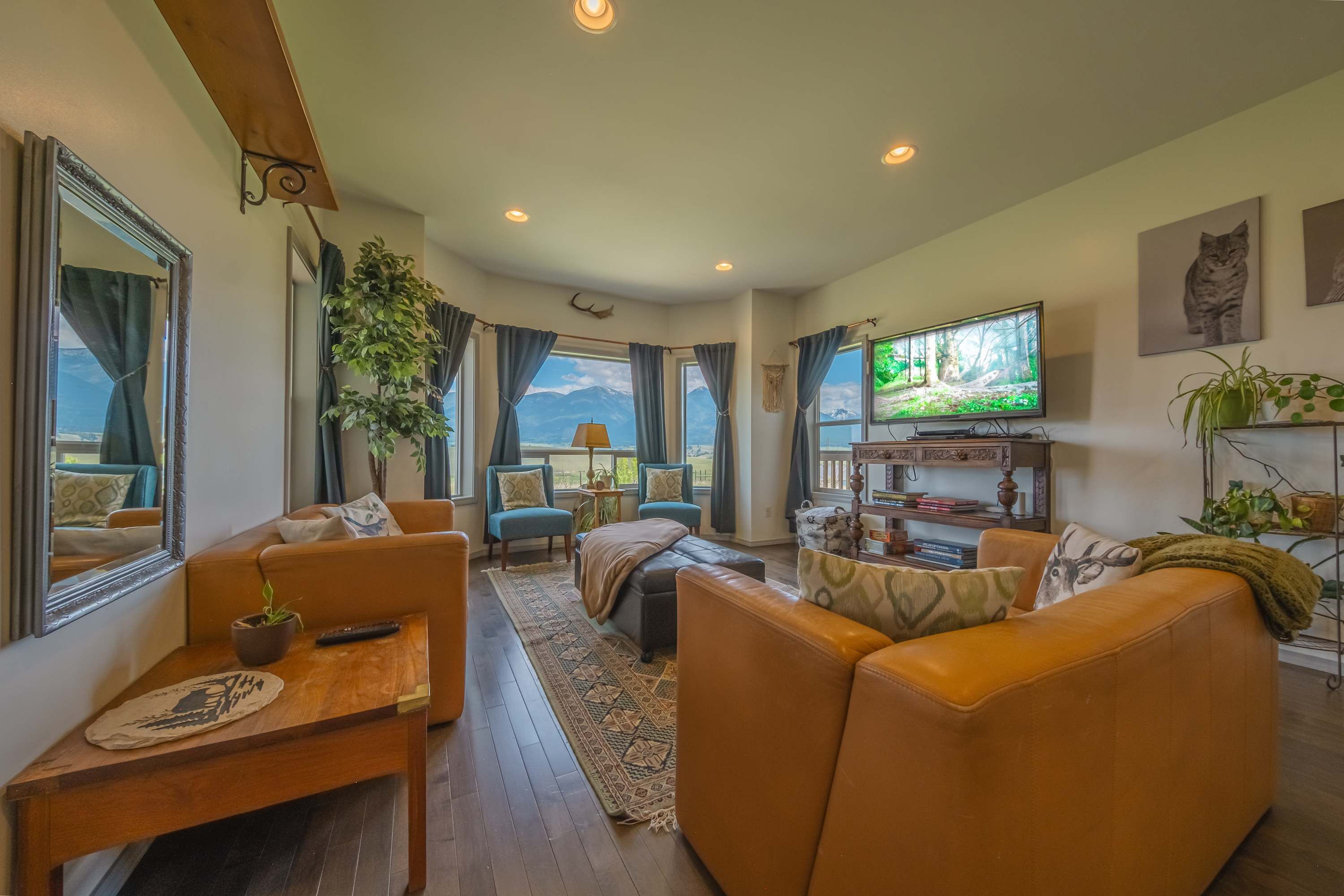 TV, fireplace, DVD player, offices