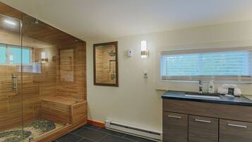 Douche, serviettes fournies