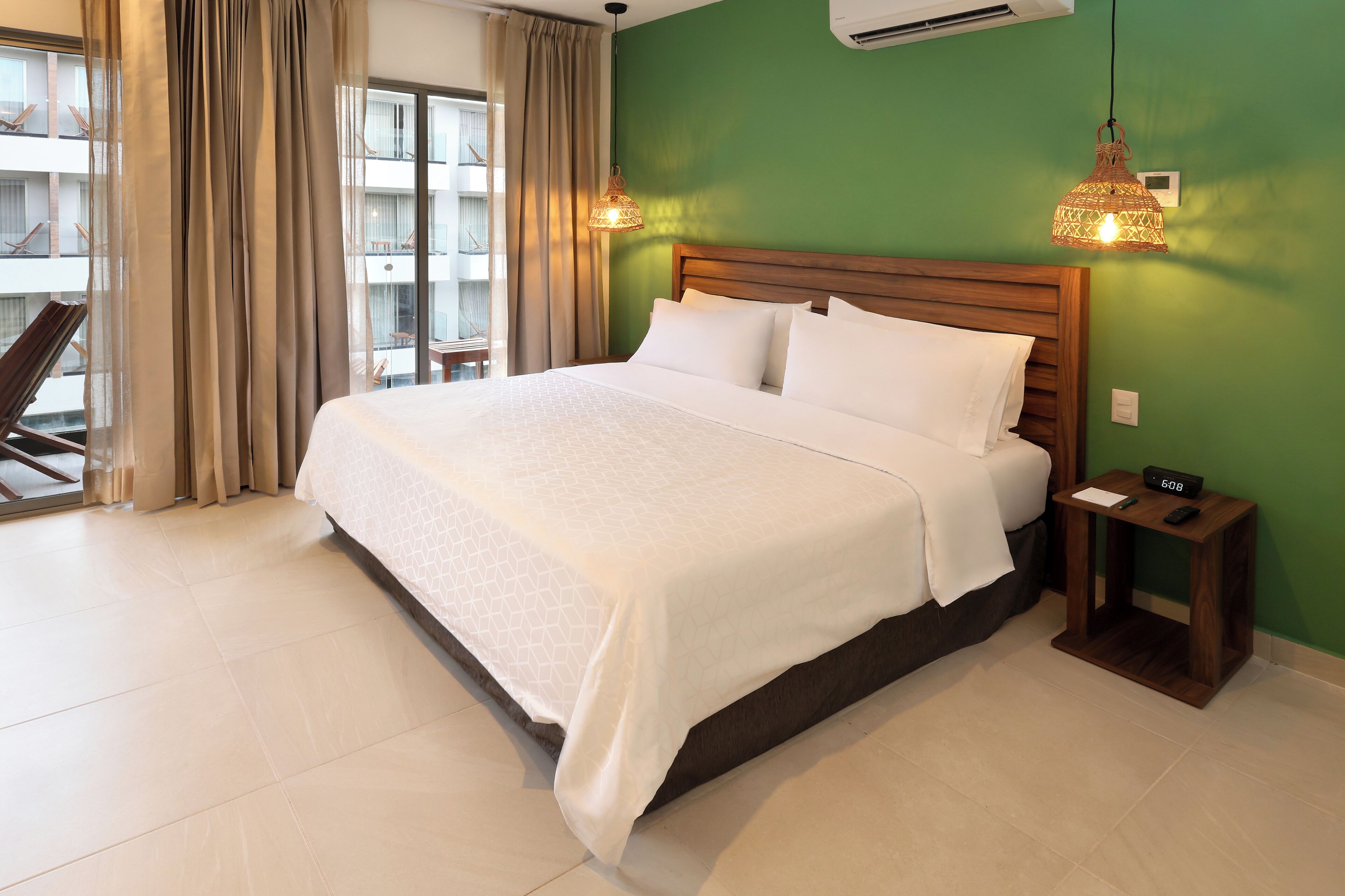 Premium bedding, Select Comfort beds, desk, laptop workspace