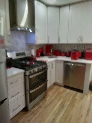 Fridge, microwave, oven, stovetop - Charming house in Brooklyn with WiFi, AC for up to three people in living room (Brooklyn)