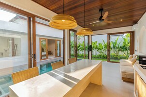 Villa, 1 Bedroom, Non Smoking, Private Pool | Living area | 55-inch flat-screen TV with digital channels, TV, Netflix