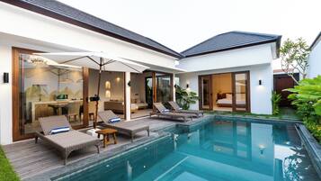 Villa, 2 Bedrooms, Private Pool | Living area | Flat-screen TV