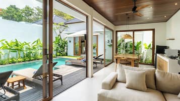Villa, 2 Bedrooms, Private Pool | Living area | Flat-screen TV