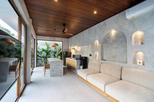 Villa, 1 Bedroom, Non Smoking, Private Pool | Living area | 55-inch flat-screen TV with digital channels, TV, Netflix