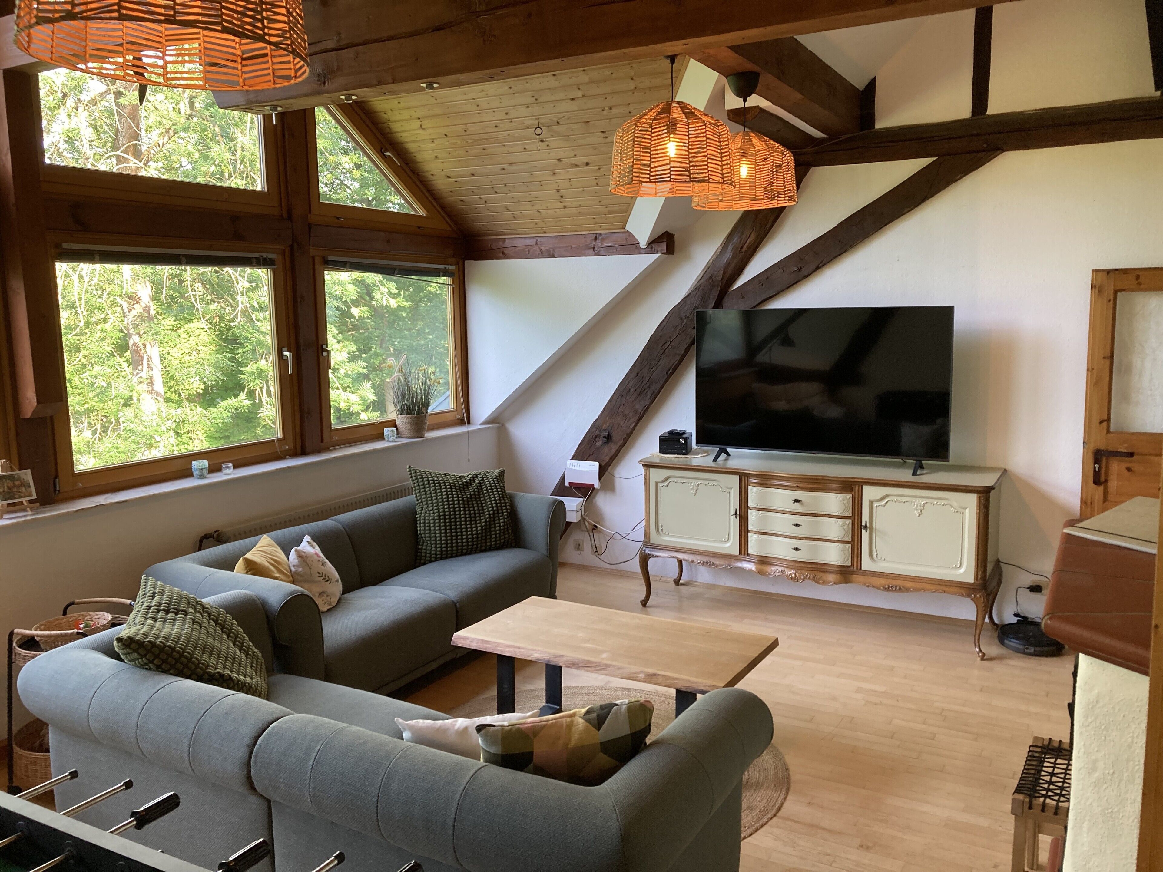 Fernseher, Kamin