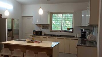 Microwave, oven, stovetop, electric kettle