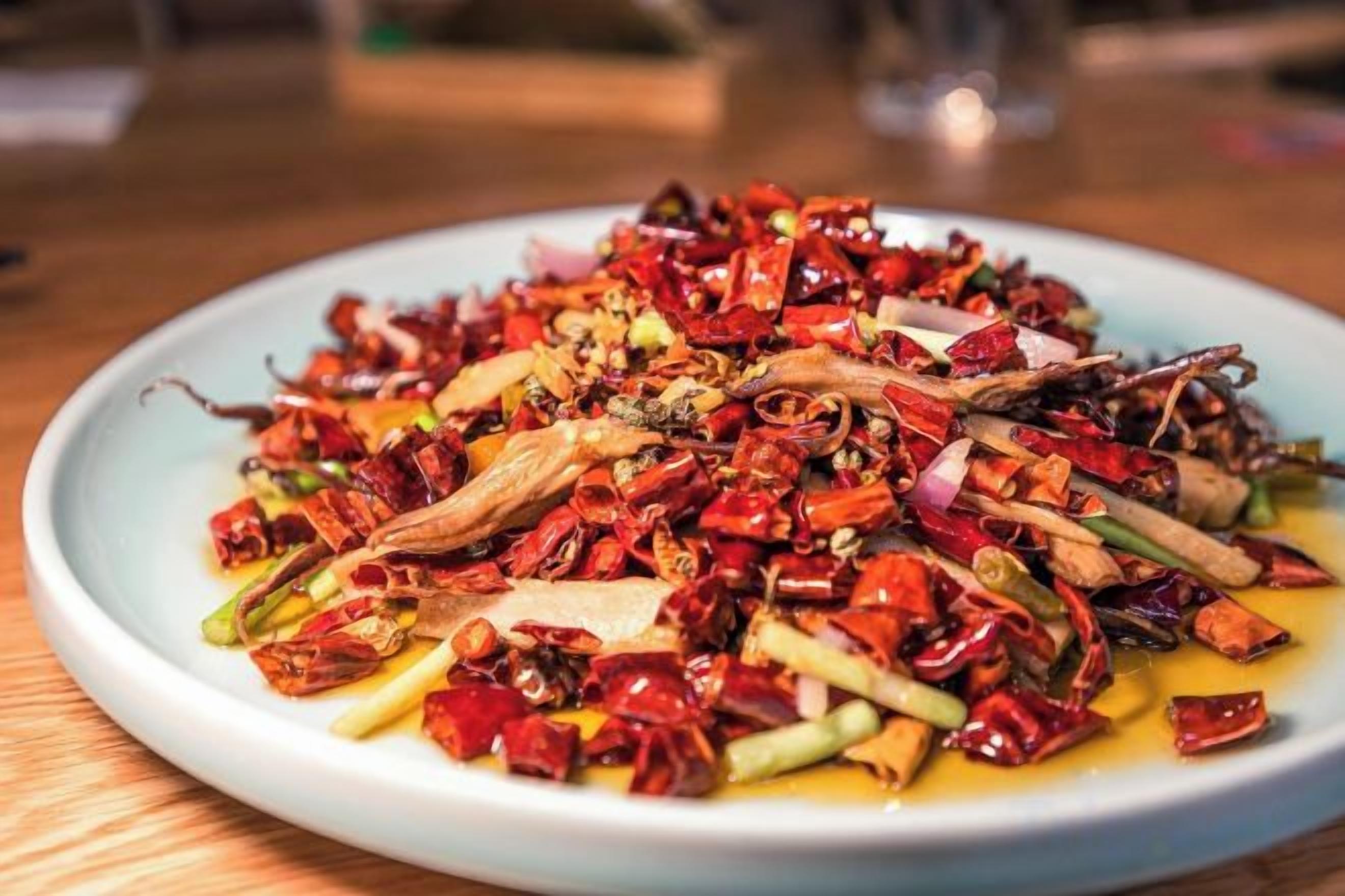 A plate of food with various ingredients.