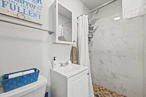 Hair dryer, towels