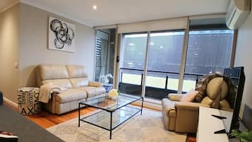 Superior Apartment, 3 Bedrooms, City View | Living area | 42-inch LCD TV with digital channels, Netflix, streaming services