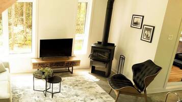 TV, fireplace, offices