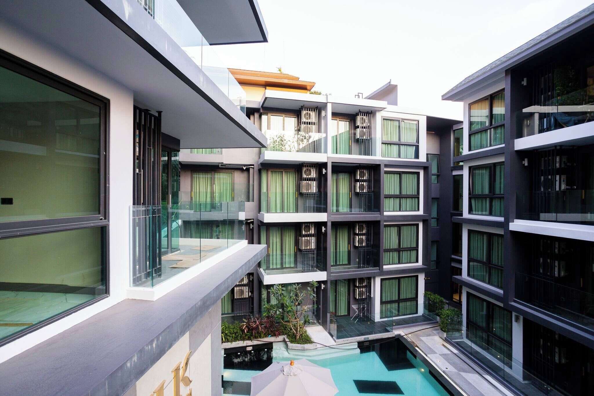อพาร์ทเมนท์, 1 ห้องนอน, พร้อมสิ่งอำนวยความสะดวกสำหรับผู้พิการ, ระเบียง | ระเบียง