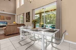 Dining - Upstay: Sunny Retreat with Pool, Patio & Hot Tub (Kissimmee)