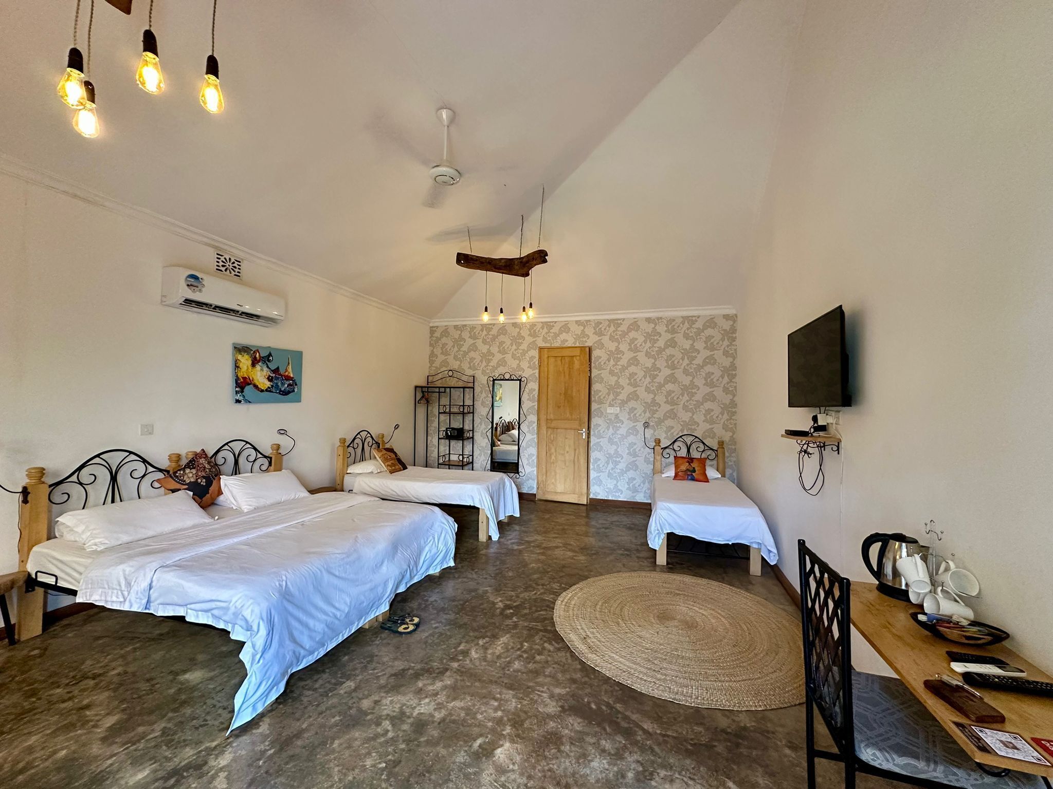 Family Quadruple Room, Multiple Beds, Mountain View | In-room safe, desk, laptop workspace, free WiFi