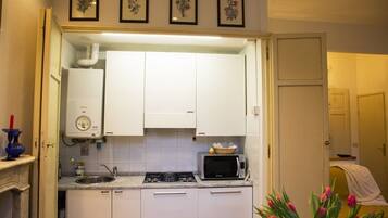 Kühlschrank, Mikrowelle, Herdplatte, Geschirrspüler