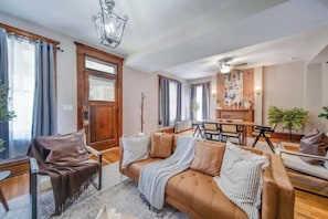 Smart TV, books, music library, stereo