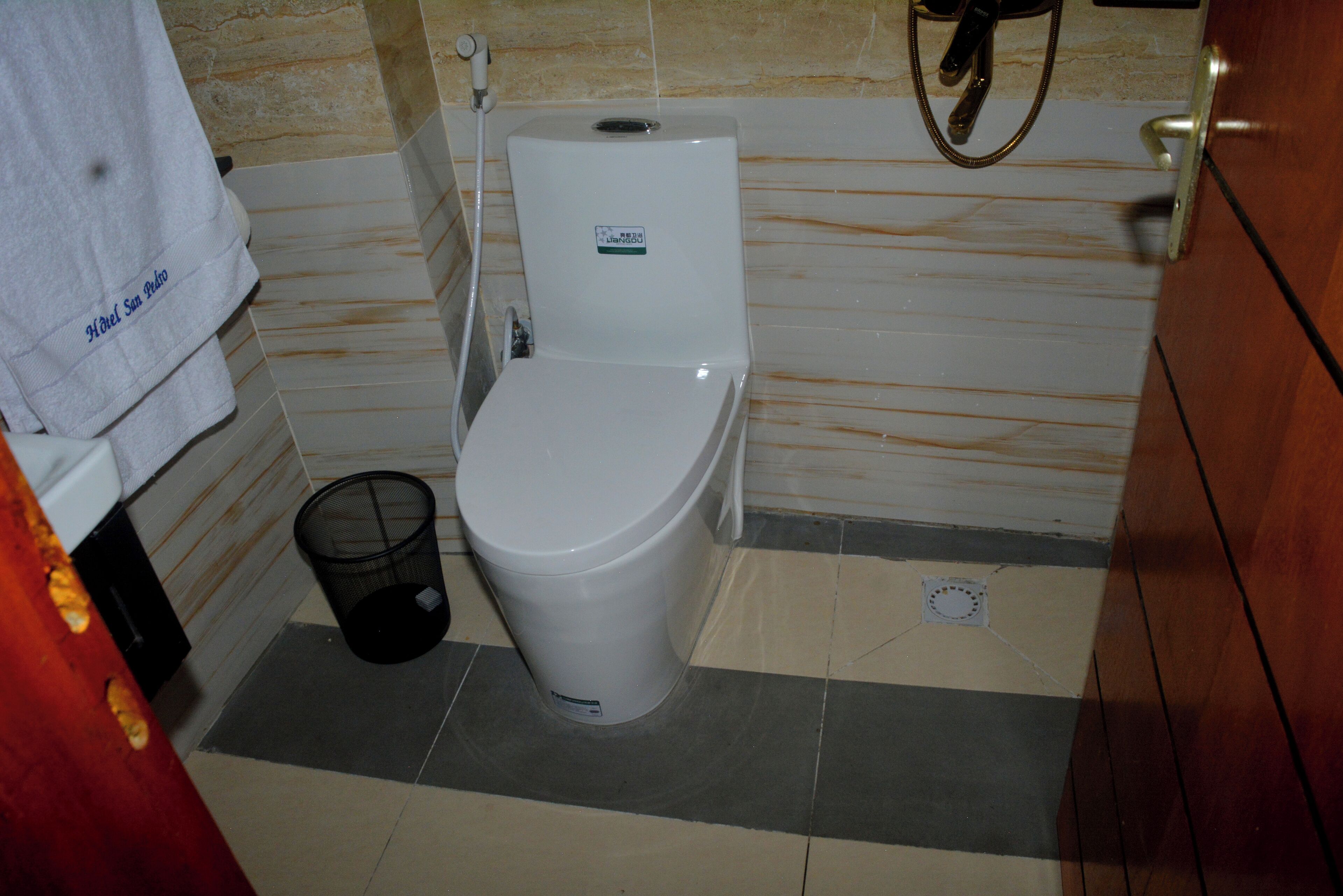 Douche, serviettes fournies, savon, papier toilette