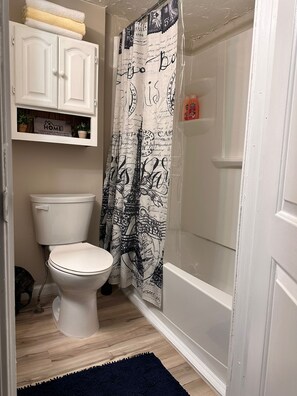 Towels, soap, shampoo, toilet paper