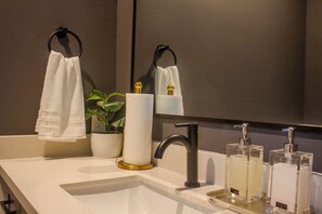 Hair dryer, towels, soap, shampoo - Charming 3-bed home in brilliant Houston 2 miles to Downtown / Medical Center (Houston)