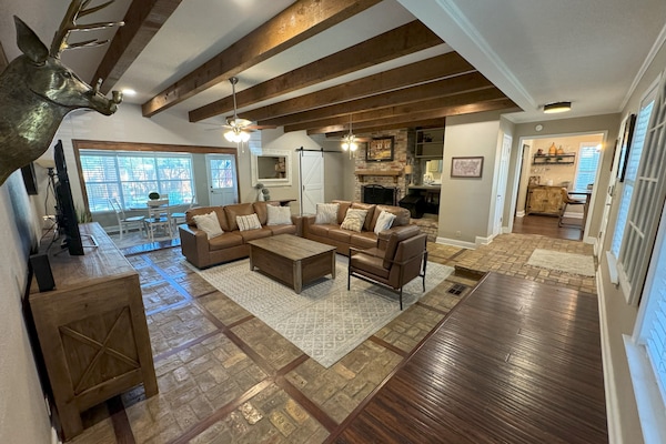 Smart TV, chimenea, reproductor de DVD, estéreo