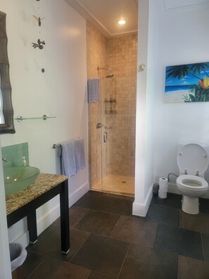 Shower, hair dryer, towels - Luxury One Bed Apartment in Marina Bay Marina, with free Zoetry Hotel access! (Castries)