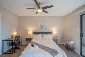 2 bedrooms, iron/ironing board, WiFi, bed sheets