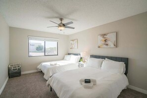 2 bedrooms, iron/ironing board, WiFi, bed sheets