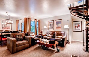 Televisión, chimenea, reproductor de DVD