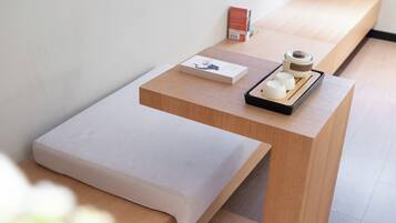 Premium bedding, memory-foam beds, desk, blackout curtains