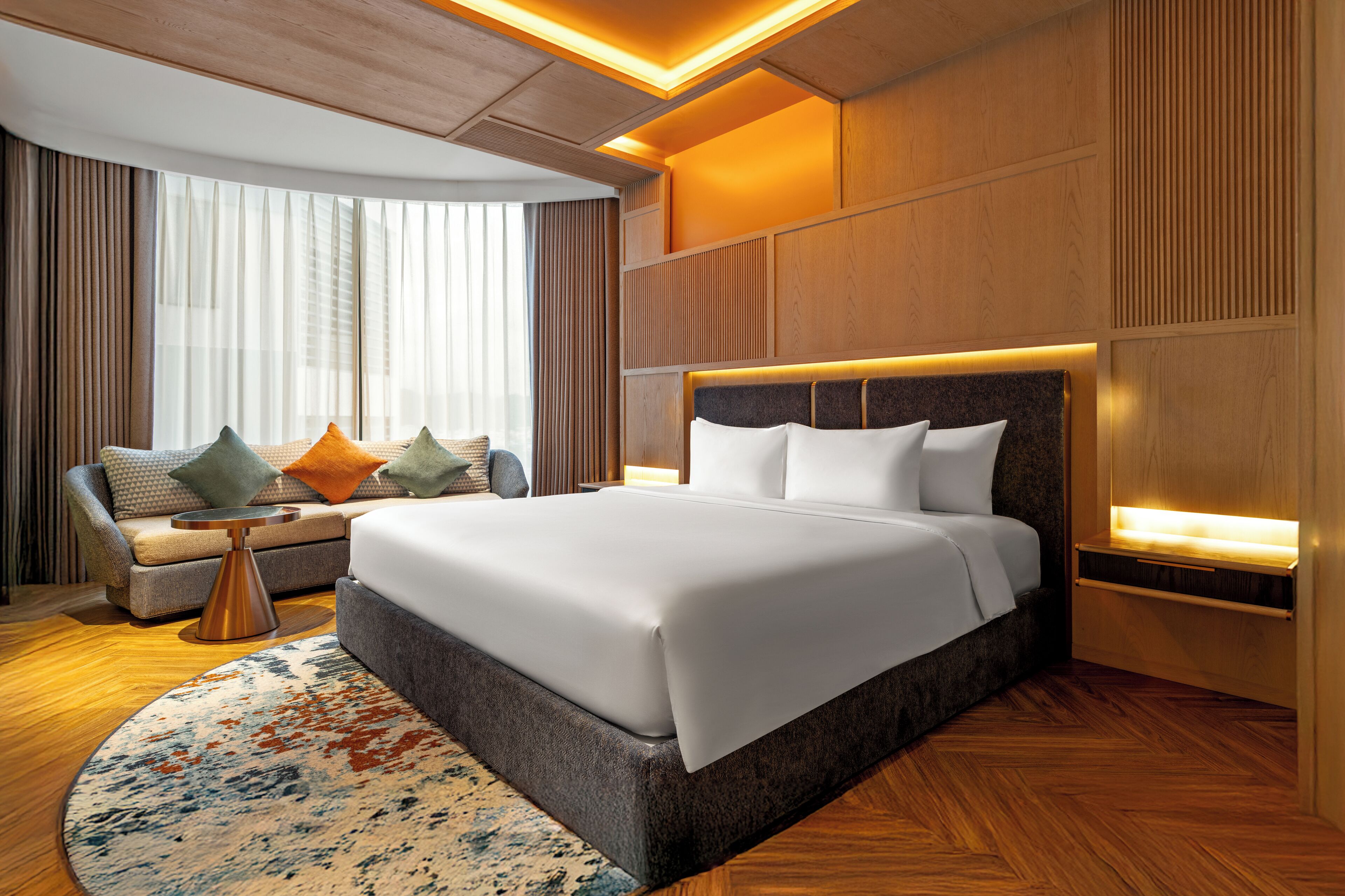 Ropa de cama de alta calidad y minibar 