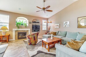 TV, fireplace, table tennis - Game Room & Fireplace: Reno Home 5 Mi to Dtwn! (Reno)