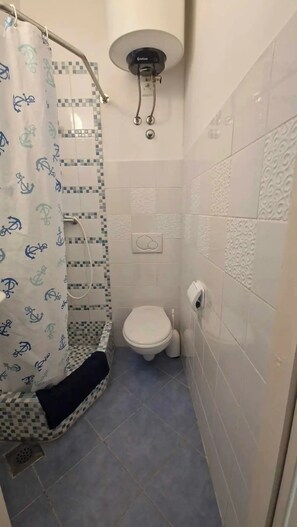 Dusche, Haartrockner, Handtücher