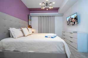 2 bedrooms, iron/ironing board, travel cot, WiFi