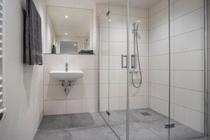 Ducha, secador de pelo y toallas