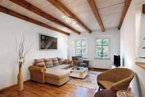 Televisión, chimenea y estéreo 