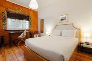 1 bedroom, desk, iron/ironing board, travel cot