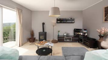 Casa familiare, camere multiple, lato montagna (Villa Anna With Private Pool And) | Area soggiorno | TV a schermo piatto 21 pollici con canali digitali