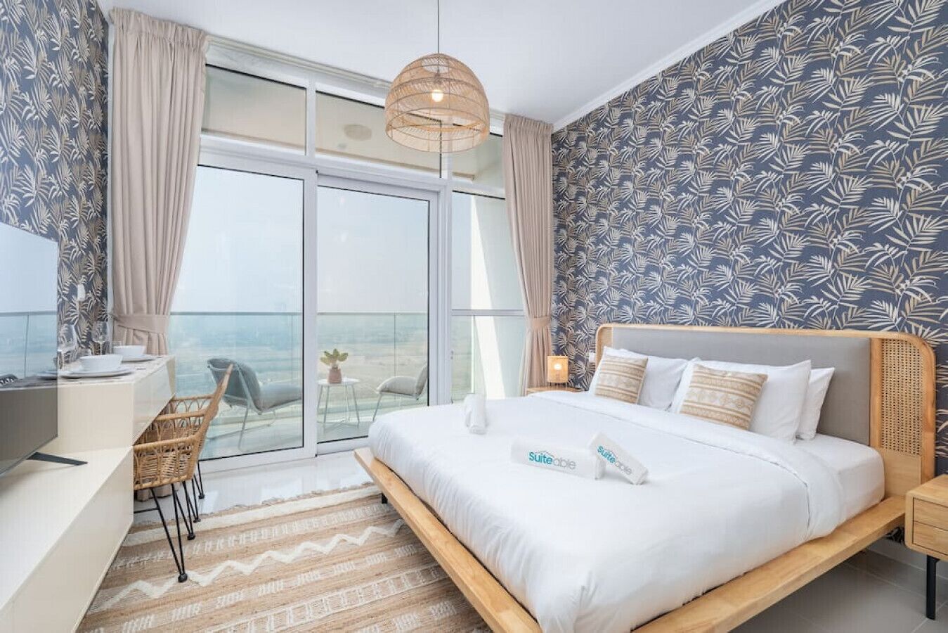 1 bedroom, desk, iron/ironing board, travel crib