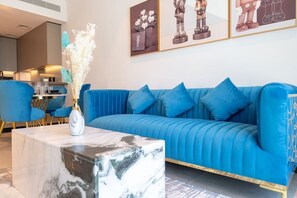 TV - Azure accents apartment with Burj Khalifa view (Dubai)