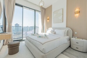 1 bedroom, desk, iron/ironing board, travel crib