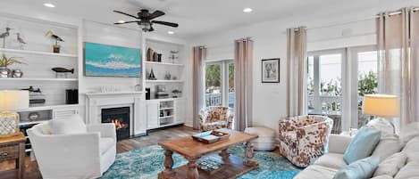 Televisión, chimenea