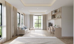 Grand Suite, Balcony | Living area | Smart TV - Leon Lasalle Hotel & Residences (Bangkok)