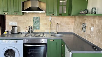 Phòng Suite dành cho gia đình, quang cảnh thành phố | Bếp riêng | Tủ lạnh, lò vi sóng, lò nướng, bếp nấu