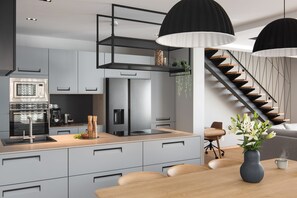 冷蔵庫、電子レンジ、オーブン、食器洗い機