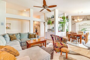 House (3 Bedrooms) | Interior - Game Room & Fireplace: Reno Home 5 Mi to Dtwn! (Reno)