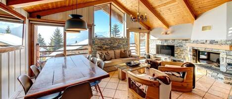 TV, fireplace, offices