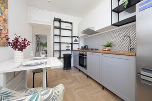 公寓, 1 間臥室, 露台 | 私人廚房 | 微波爐、爐具、洗碗機、咖啡機/沖茶器