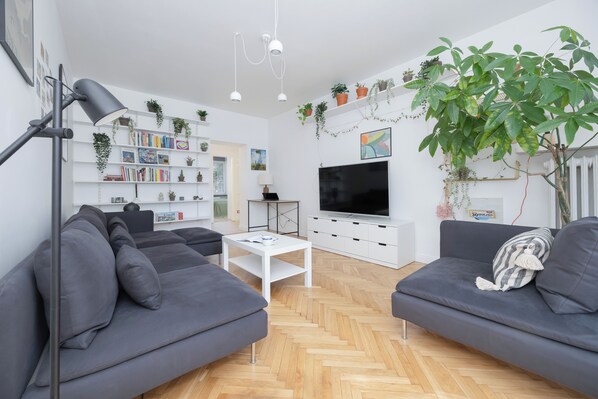 Apartment, 1 Bedroom, Balcony | Living room - Apartment in Saska Kępa by Renters (Warsaw)