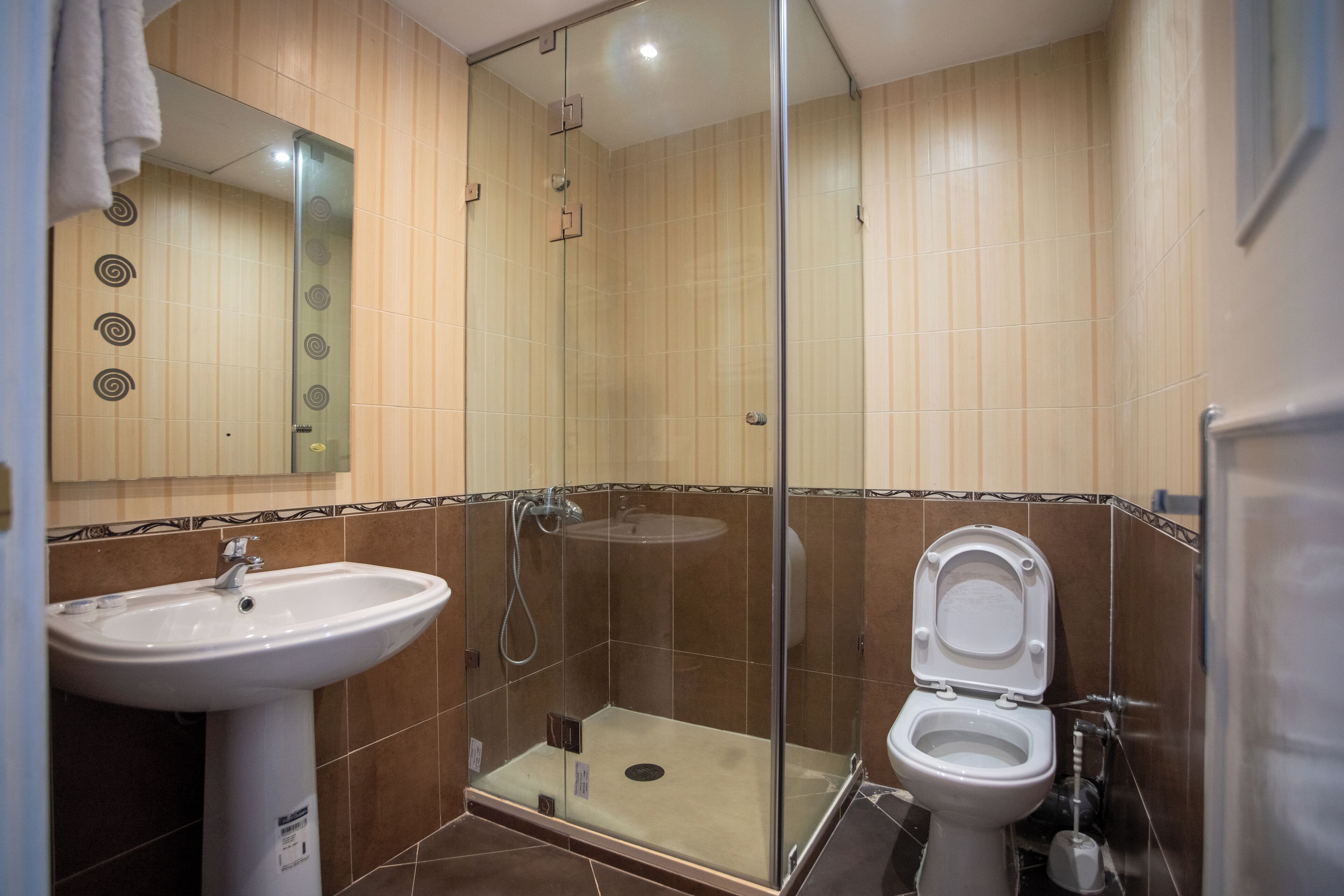 Serviettes fournies, savon, shampoing, papier toilette